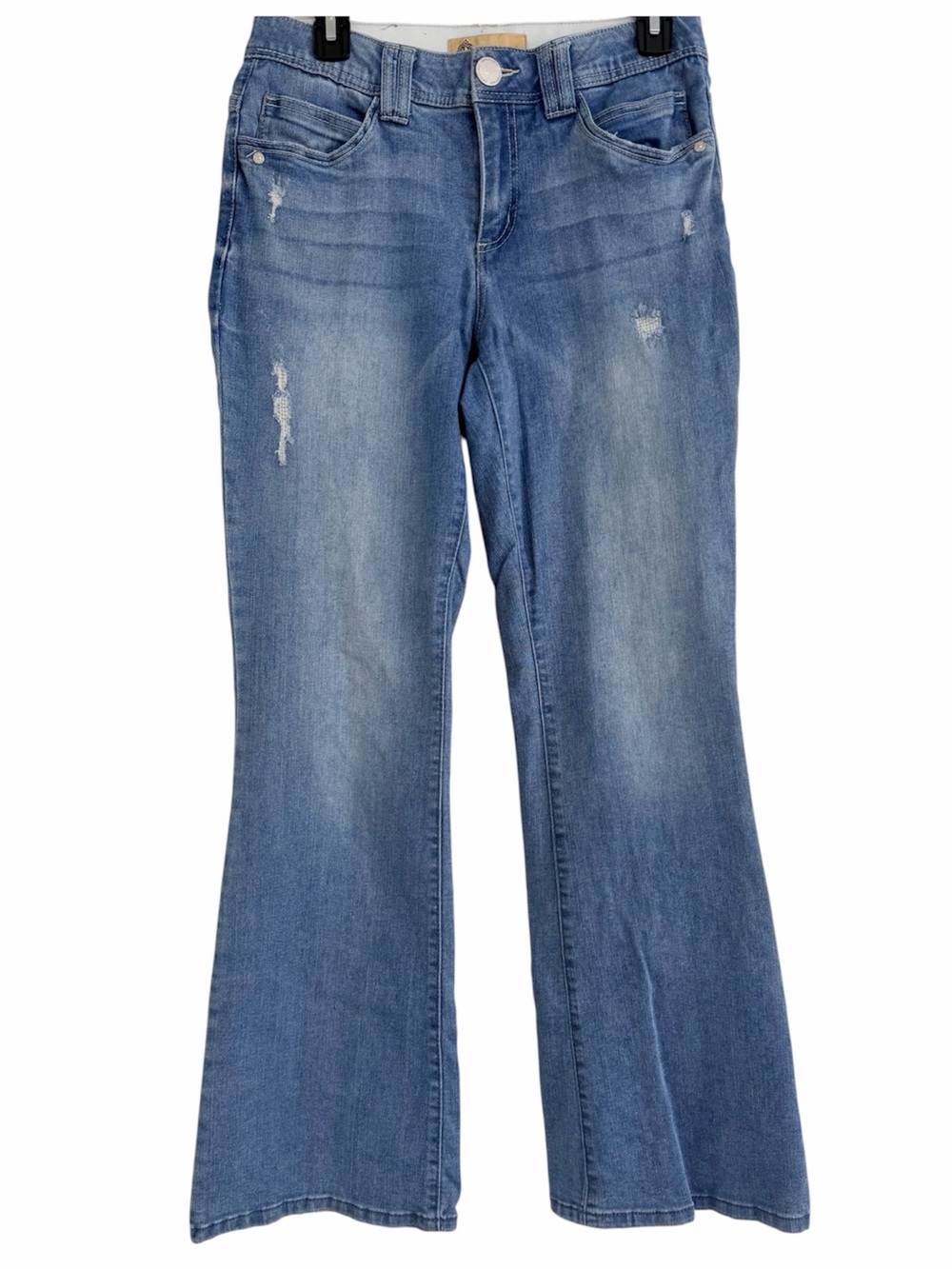 Democracy Denim Flare Jeans with Subtle Distressing